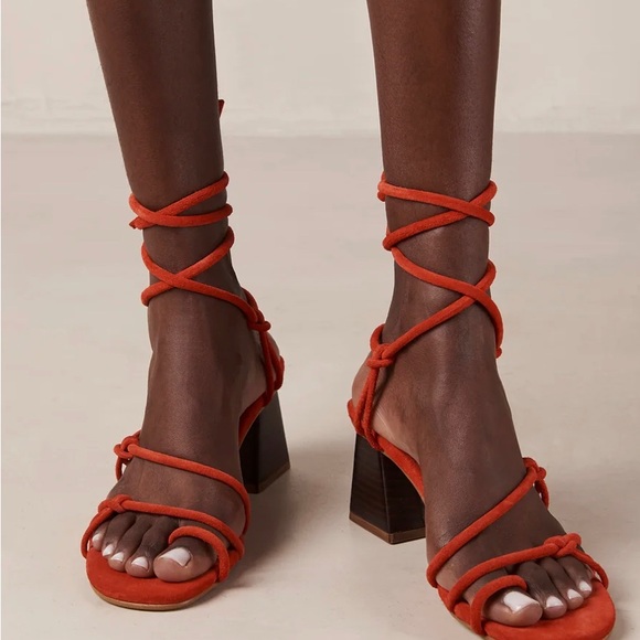 Alohas Goldie Pomelo Orange Leather Sandal - Picture 3 of 3